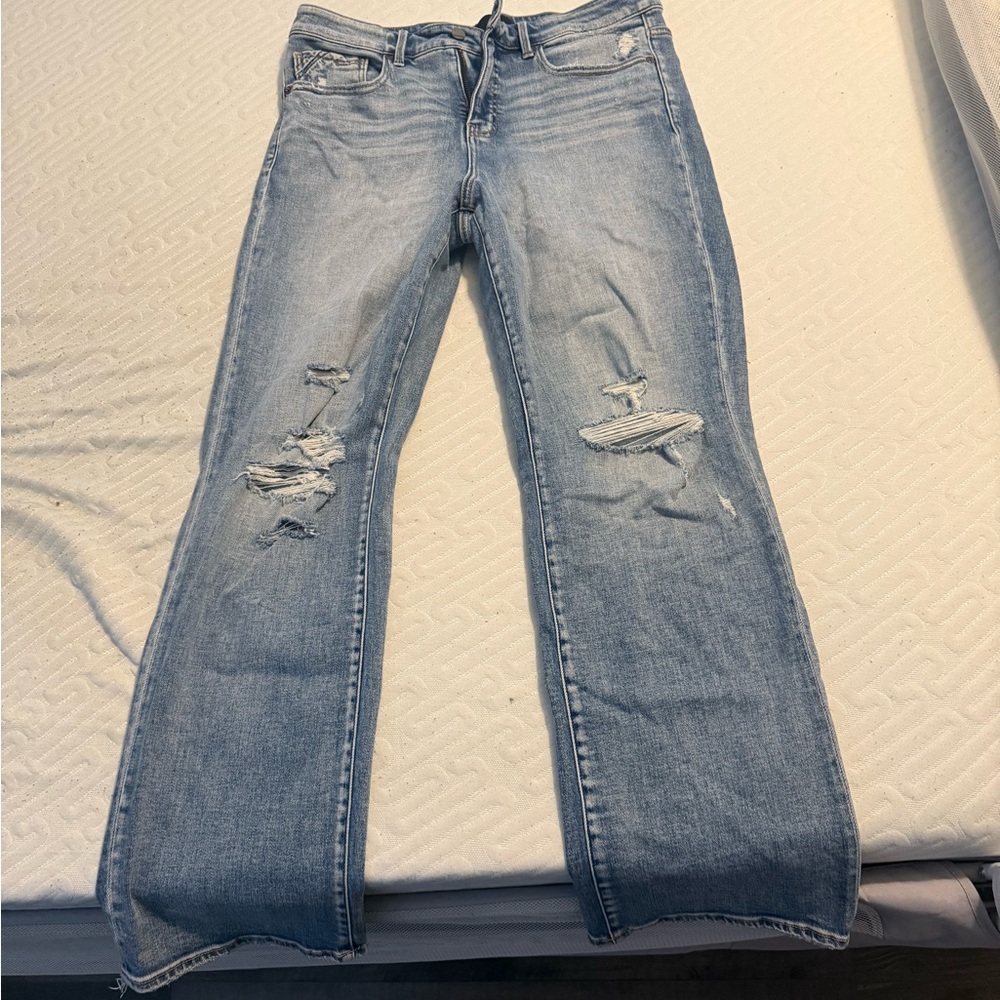 Buckle Black Light Blue Straight Leg Jeans